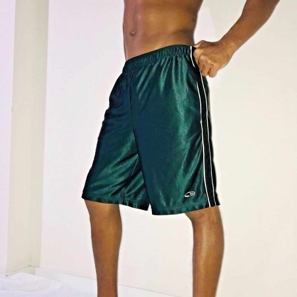 C9 By Champion Vintage Rare Dazzle Basketball Shorts Shiny Silky Black L